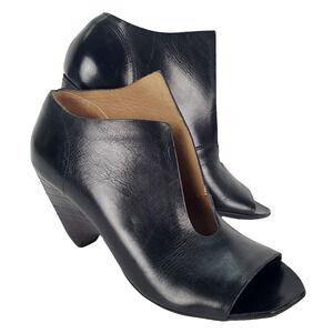 Marsell Women's Trivellina Sandal 37 Open Toe, Smooth Black Leather Tapered Heel